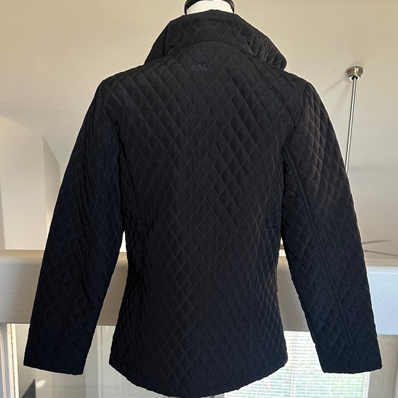 VANTAGE Quilted Hooded Zip Front Women's Jacket - Black - Picture 6 of 6